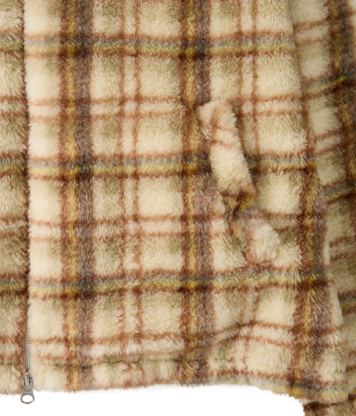 Check Fur Hood Jumper