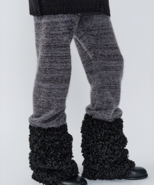 HAIRY шерстяной KNIT брюки, MIX GREY