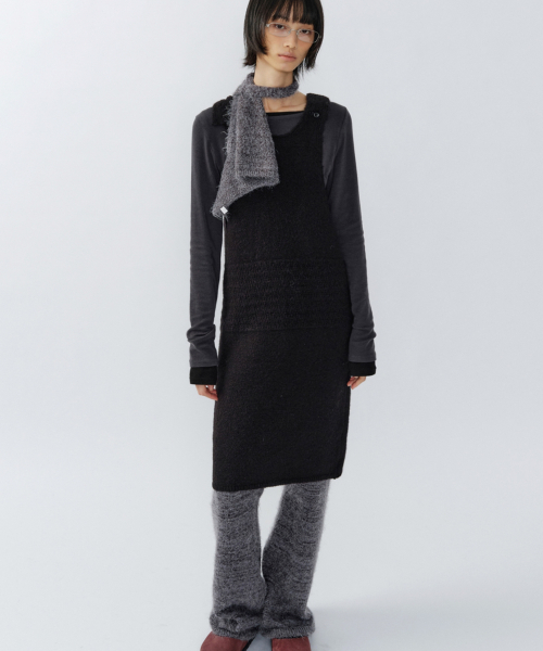 HAIRY шерстяной KNIT брюки, MIX GREY