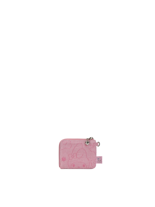 Denim Keyring Card Wallet My Melody Washed Pink
