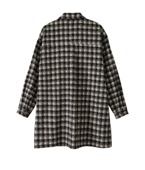 Bib Front Check Overshirt_Black
