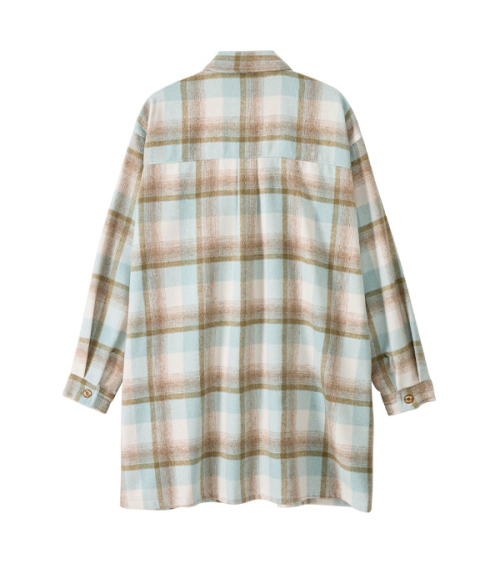 Bib Front Check Overshirt_Mint