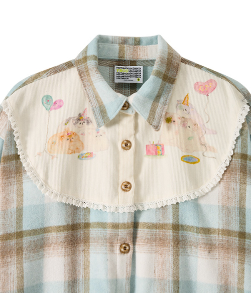 Bib Front Check Overshirt_Mint