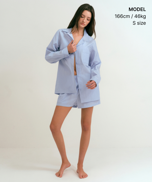 Женская поплиновая пижама (Blue)