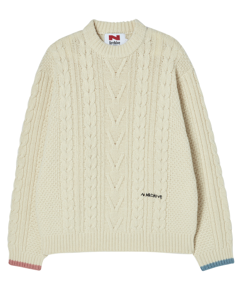 [COLLECTION LINE] Шерстяной свитер рыбака Hockney Ivory