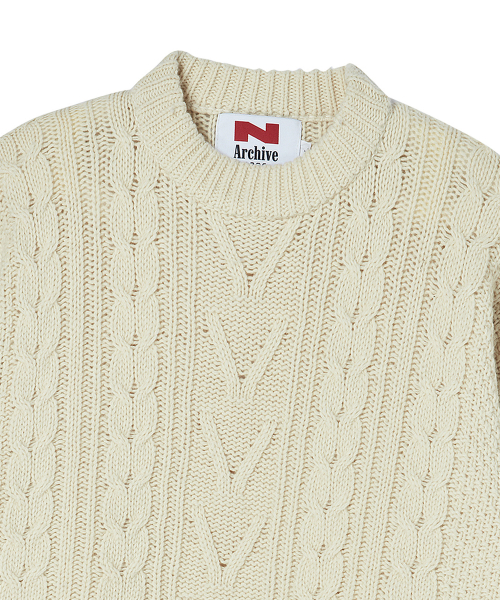 [COLLECTION LINE] Шерстяной свитер рыбака Hockney Ivory