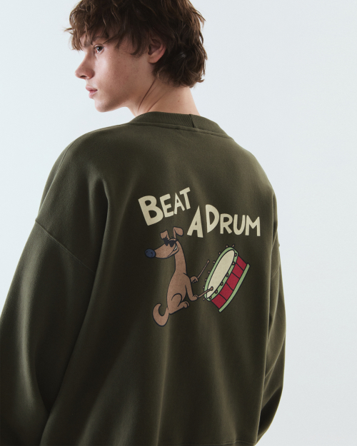 Sweat print кардиган / KHAKI