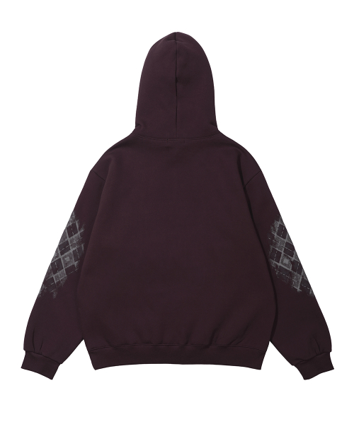 Худи с клетчатыми вставками Burgundy