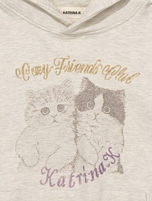 Кроп-худи Cats Friends Club (Oatmeal)