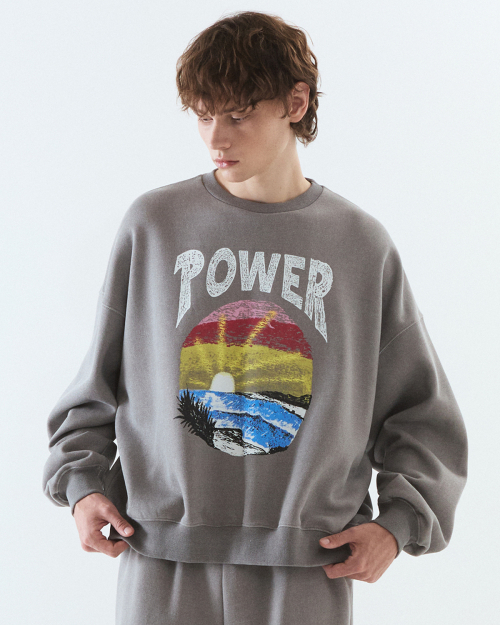 Pigment printed sweatshirt / GRAY