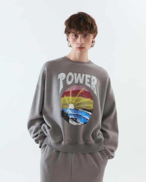 Pigment printed sweatshirt / GRAY