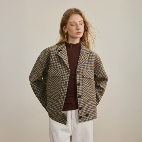 YY_Design lapel plaid jacket