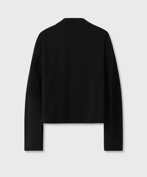 Line crop jacket (black)