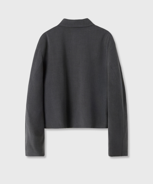 Line crop jacket (charcoal gray)