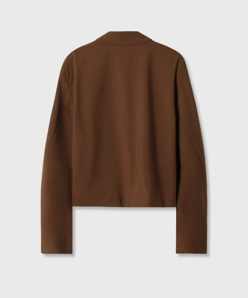 Line crop jacket (brown)