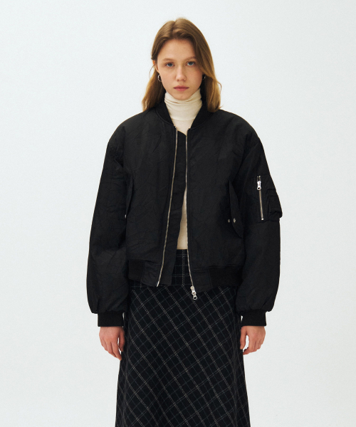 ALPHA CREASE MA-1 JACKET / BLACK