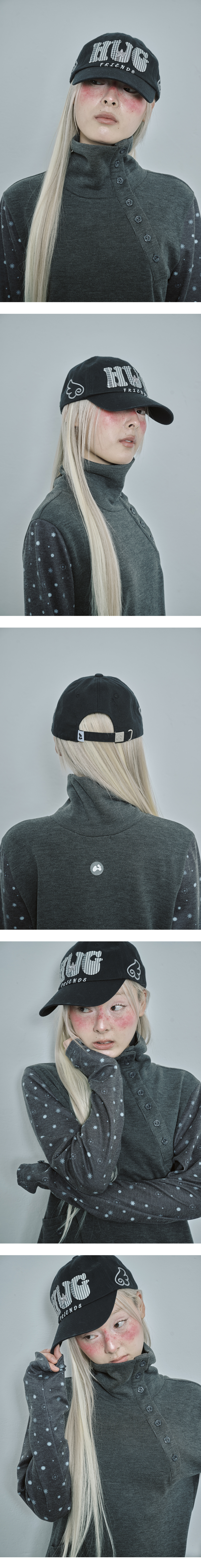 HUG FRIENDS CAP - 15 COLORS BLACK