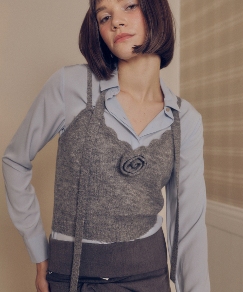 Комплект из бюстье с косажем и шарфа (310256)_M/GRAY