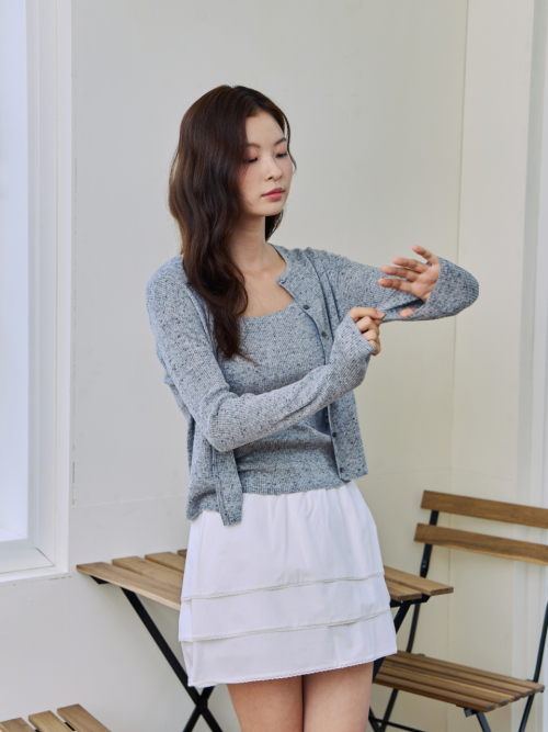 Комплект из топа на бретелях и кардигана Grian (Grey)