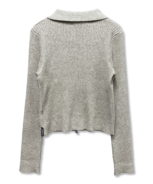 Вязаная кофта на молнии с готической вышивкой Beige