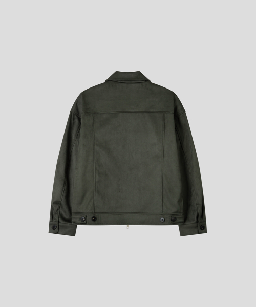 Куртка на молнии из искусственной замши (Khaki)
