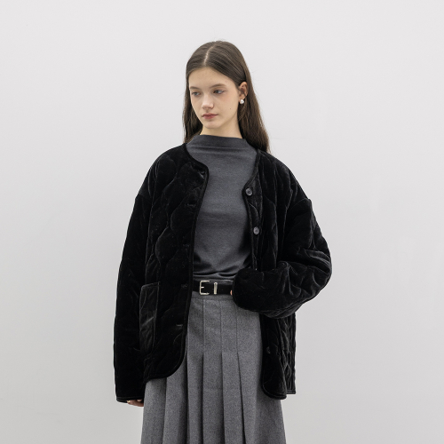 WD_чёрный velvet elegant coat