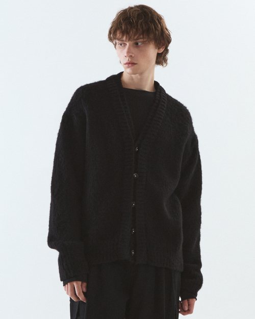 Double brush cardigan / BLACK