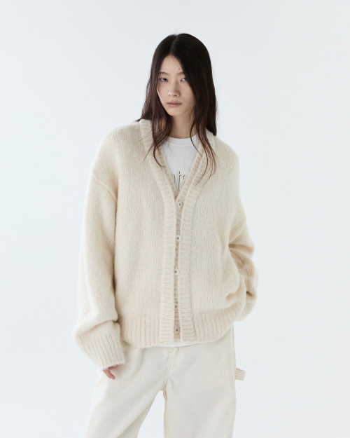 Double brush cardigan / IVORY