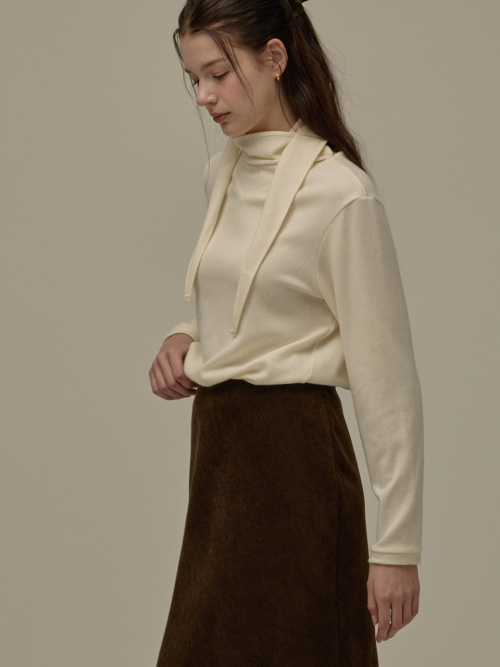 Tie scarf top - Ivory