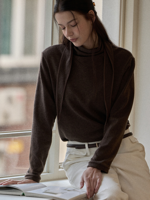 Tie scarf top - Ivory