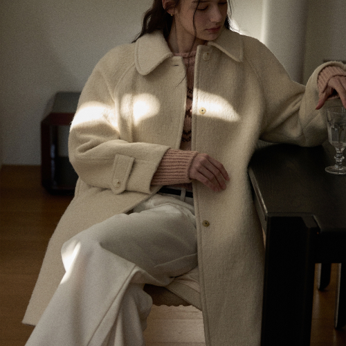 New raglan half coat - Light beige