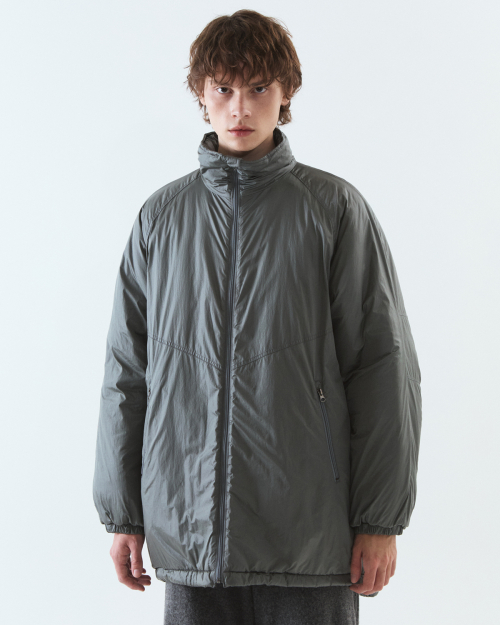 Reversible half long padded jumper / DARK GRAY