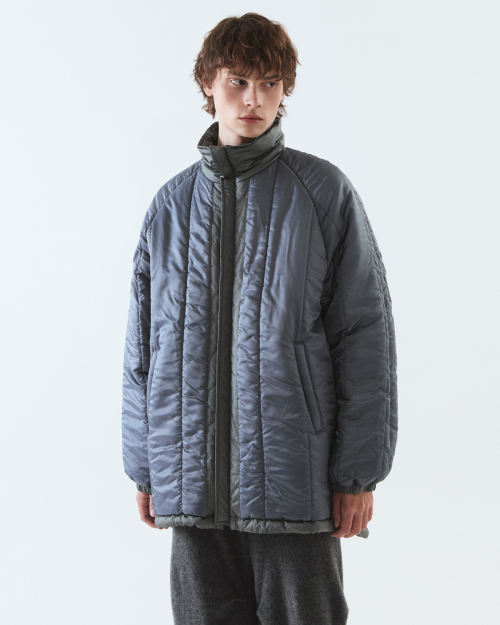 Reversible half long padded jumper / DARK GRAY