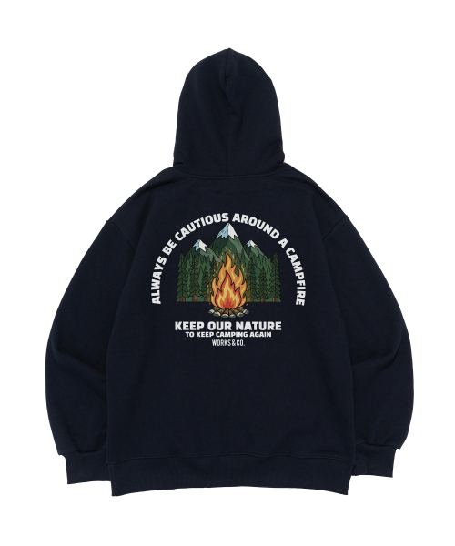 CAMP FIRE с капюшономфутболка (тёмно-синий)