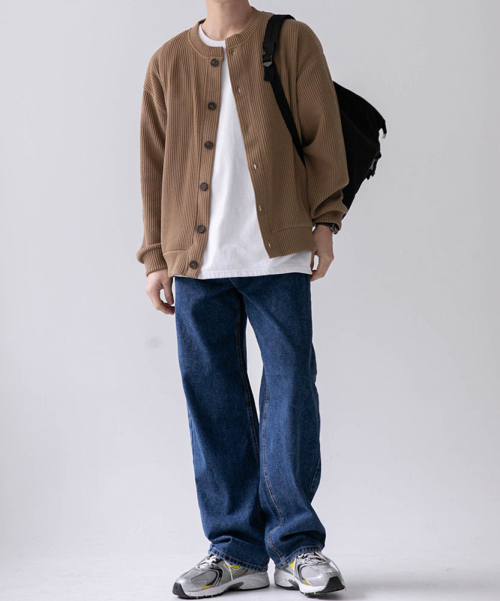 [Big Size M-8XL] Mono Linkle Free V-Neck Round картаigan
