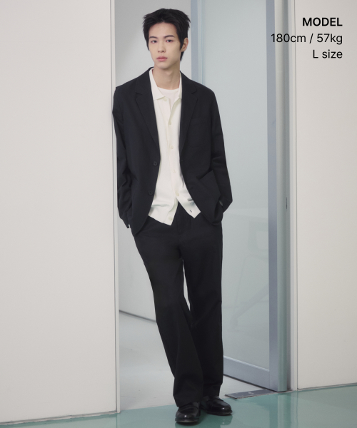 [CITY WORKERS] LINEN BLEND BLAZER [BLACK]