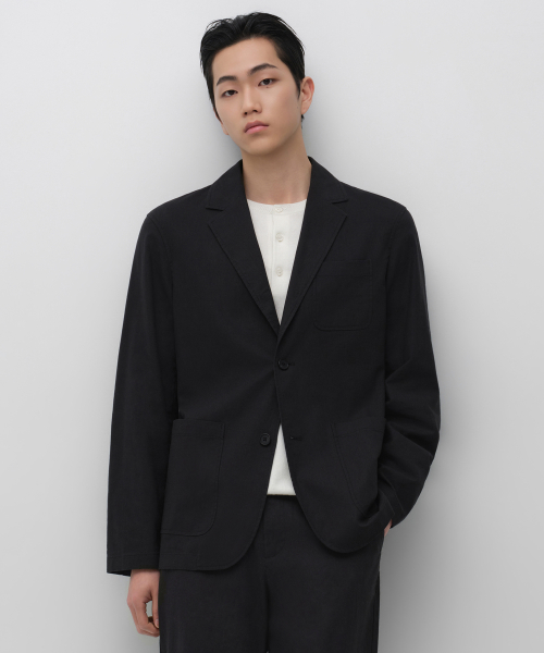 [CITY WORKERS] LINEN BLEND BLAZER [BLACK]