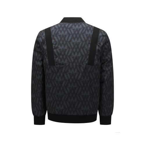 MEN WI LOGO PATTERN REVERSIBLE DOWN JACKET_BK
