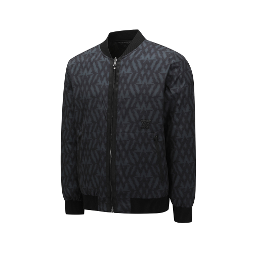 MEN WI LOGO PATTERN REVERSIBLE DOWN JACKET_BK