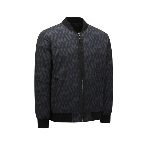 MEN WI LOGO PATTERN REVERSIBLE DOWN JACKET_BK
