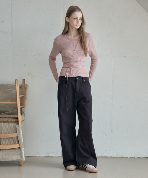 COLOR DYEING WIDE DENIM_BROWN