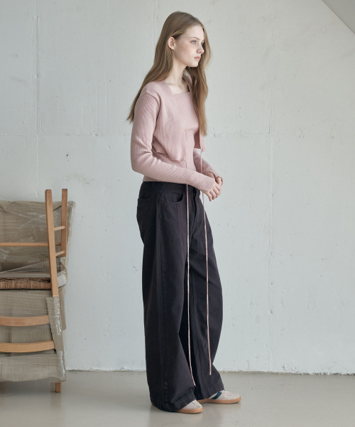 COLOR DYEING WIDE DENIM_BROWN