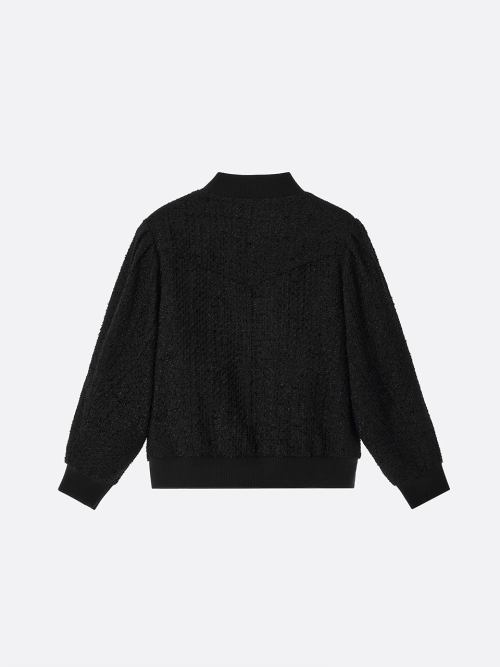 TWEED VARSITY JACKET BLACK