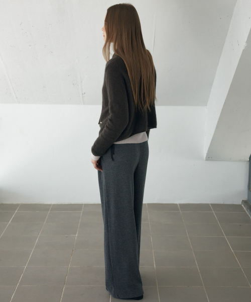 WOOL BLEND HOODED PULLOVER_BRWON