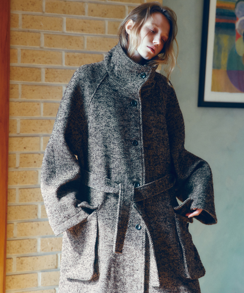 Surperfine Merino Wool High-neck Safari Coat_CTO146(Brown)