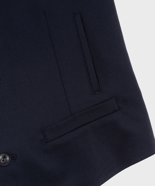 DARK NAVY WOOL FLORAL CORDUROY VEST