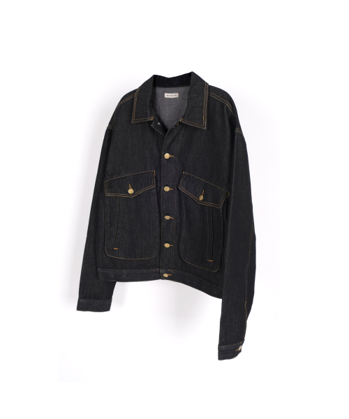 labour raw denim trucker(Indigo)