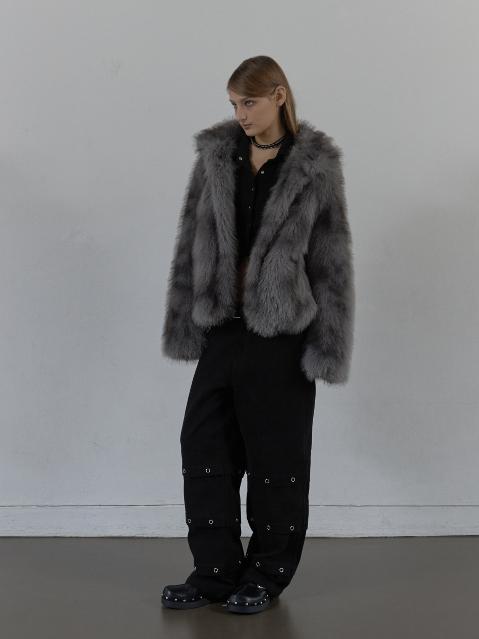 新品タグ付き未試着　OHGA FUR COAT ブラック Acne Studios - フェイクファーベルト付きコート - ブラック