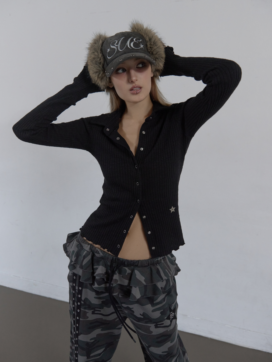 CORDUROY FUR EARFLAP CAP / CHARCOAL | ファッション通販サイト NUGU