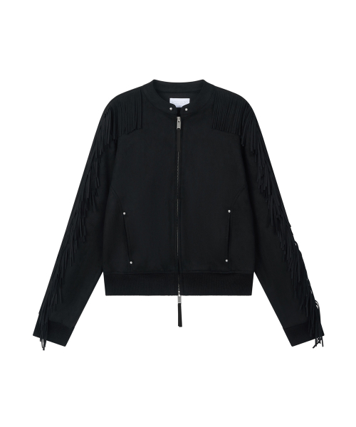 KACEY SUEDE ZIP-UP_BLACK